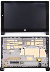 Дисплей (экран) 10.1” Lenovo Yoga Tablet 2-1051, 1051L с тачскрином и рамкой в сборе, черный