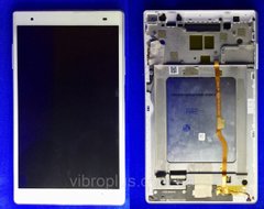 Дисплей (экран) 8” Lenovo Tab 4 Plus TB-8704X, TB-8704F, TB-8704 с тачскрином и рамкой в сборе, белый