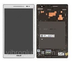 Дисплей (экран) 8" Asus ZenPad Z380C, Z380KL с тачскрином и рамкой в сбое, белый