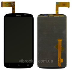 Дисплей (екран) HTC T328e (desire X) з тачскріном в зборі, чорний