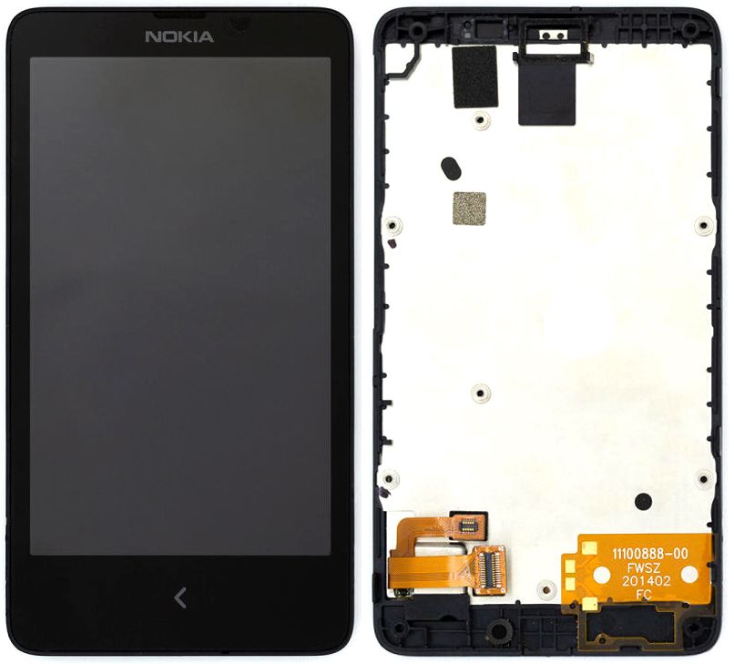 Дисплей Nokia X RM-980 Dual SIM з тачскріном і рамкою, чорний