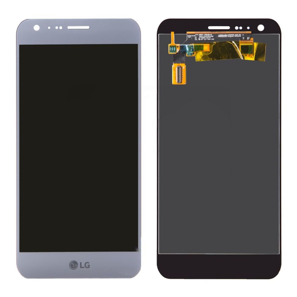 Дисплей (экран) LG K580 X Cam с тачскрином в сборе ORIG, серебристый Titan Silver
