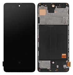 Дисплей Samsung A515F Galaxy A51 OLED с тачскрином и рамкой, черный