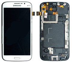 Дисплей (экран) Samsung i9152, i9150, i9158 Galaxy Mega 5.8 Duos с тачскрином и рамкой в сборе, белый