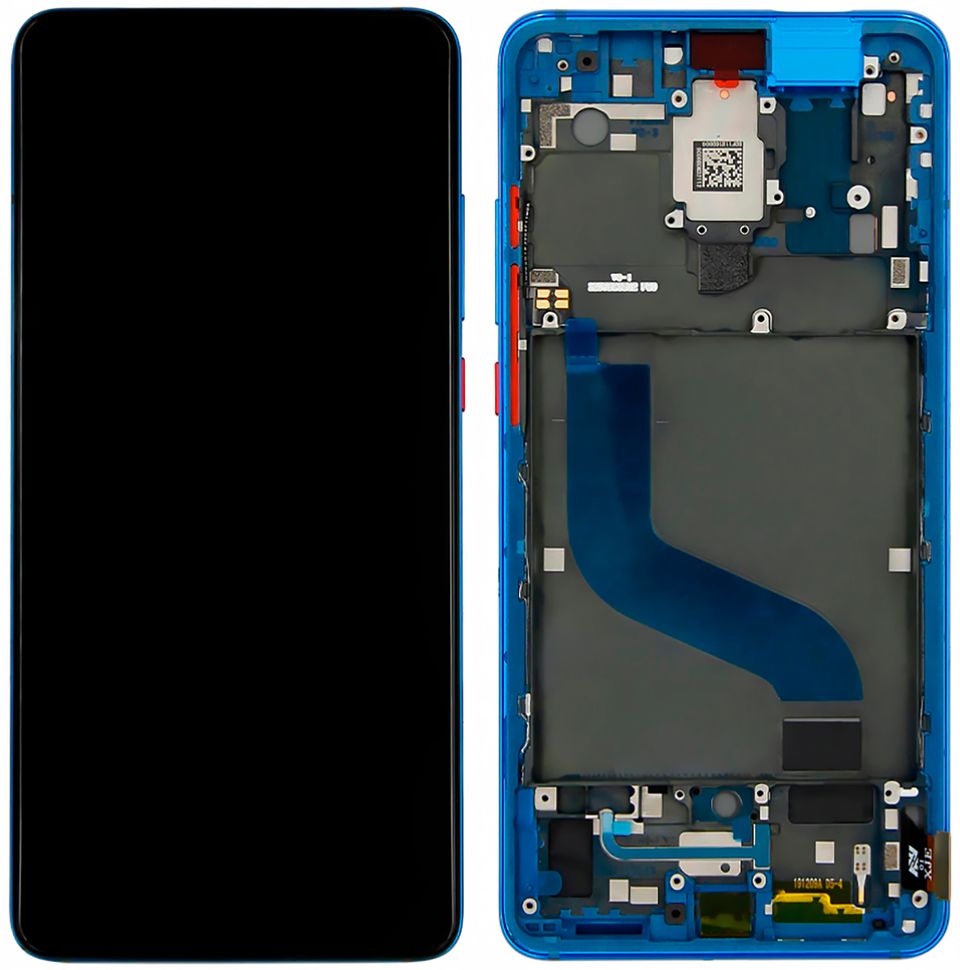 Дисплей (экран) Xiaomi Mi 9T, Mi 9T Pro, Redmi K20, Redmi K20 Pro AMOLED с тачскрином и рамкой в сборе ORIG, синий Glacier Blue