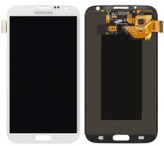 Дисплей (экран) Samsung N7100, Note 2, N7105, i317, T889 AMOLED с тачскрином в сборе ORIG, белый