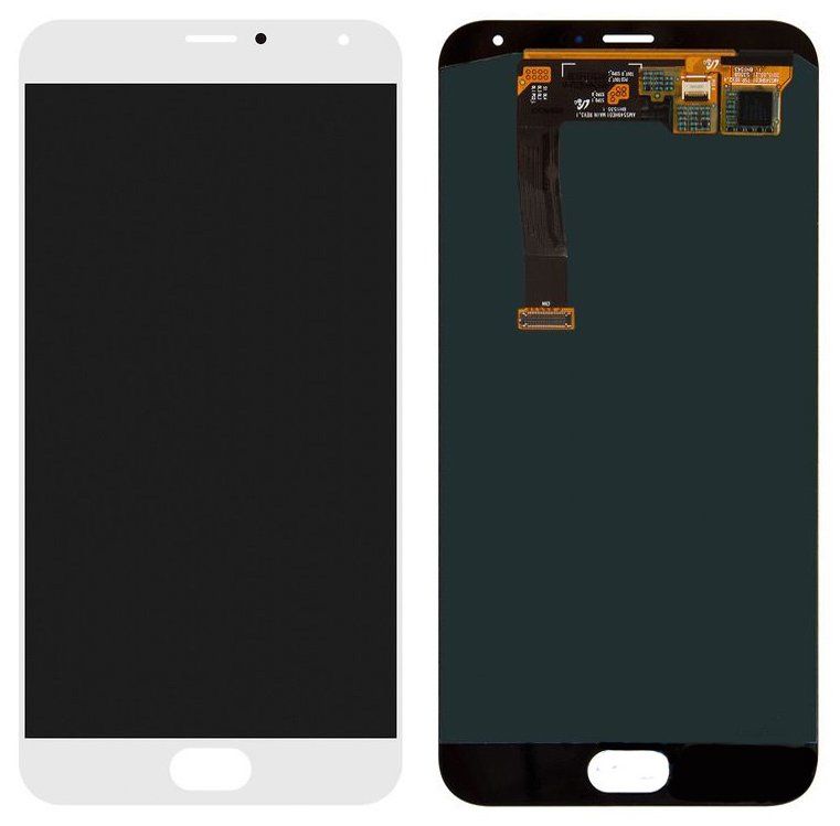 Дисплей (экран) Meizu MX5 (M575, M575M, M575H), MX5e, MX5e Lite с тачскрином в сборе, белый