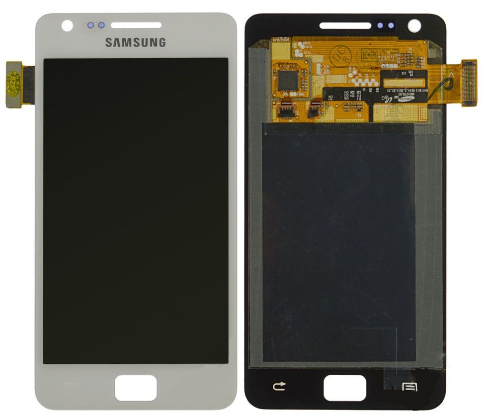 Дисплей (екран) Samsung I9100 Galaxy S II, I9105 Galaxy S II Plus AMOLED з тачскріном в зборі ORIG, білий