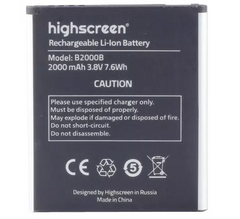 Аккумуляторная батарея (АКБ) Highscreen B2000B для WinWin, 2000 mAh