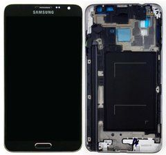 Дисплей (екран) Samsung N7502 Galaxy Note 3 Neo Duos, N7505 Amoled з тачскріном і рамкою в зборі ORIG, чорний