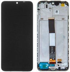 Дисплей (экран) Xiaomi Redmi 9a, Redmi 9c, Poco C3, Redmi 9AT (M2006C3LG, M2006C3MG, M2006C3MII) с тачскрином и рамкой в сборе, черный