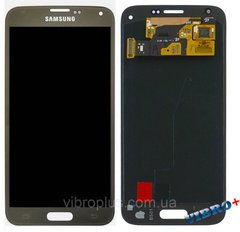Дисплей (экран) Samsung G800F Galaxy S5 mini, G800A, G800HQ AMOLED с тачскрином в сборе ORIG, золотистый