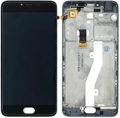 Дисплей (экран) Meizu M3 Note (M681, M681Q, M681C, M681H) с тачскрином и рамкой в сборе, черный