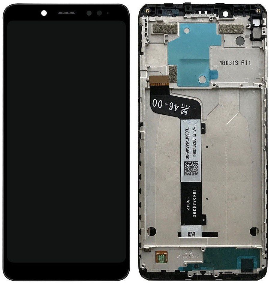 Дисплей (экран) Xiaomi Redmi Note 5 Pro, Redmi Note 5 с тачскрином и рамкой в сборе, черный