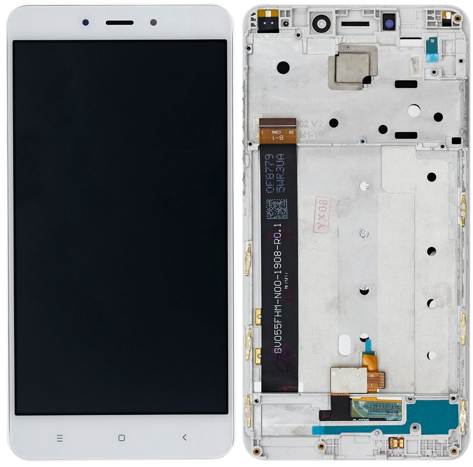 Дисплей (экран) Xiaomi Redmi Note 4 Snapdragon с тачскрином и рамкой в сборе ORIG, белый