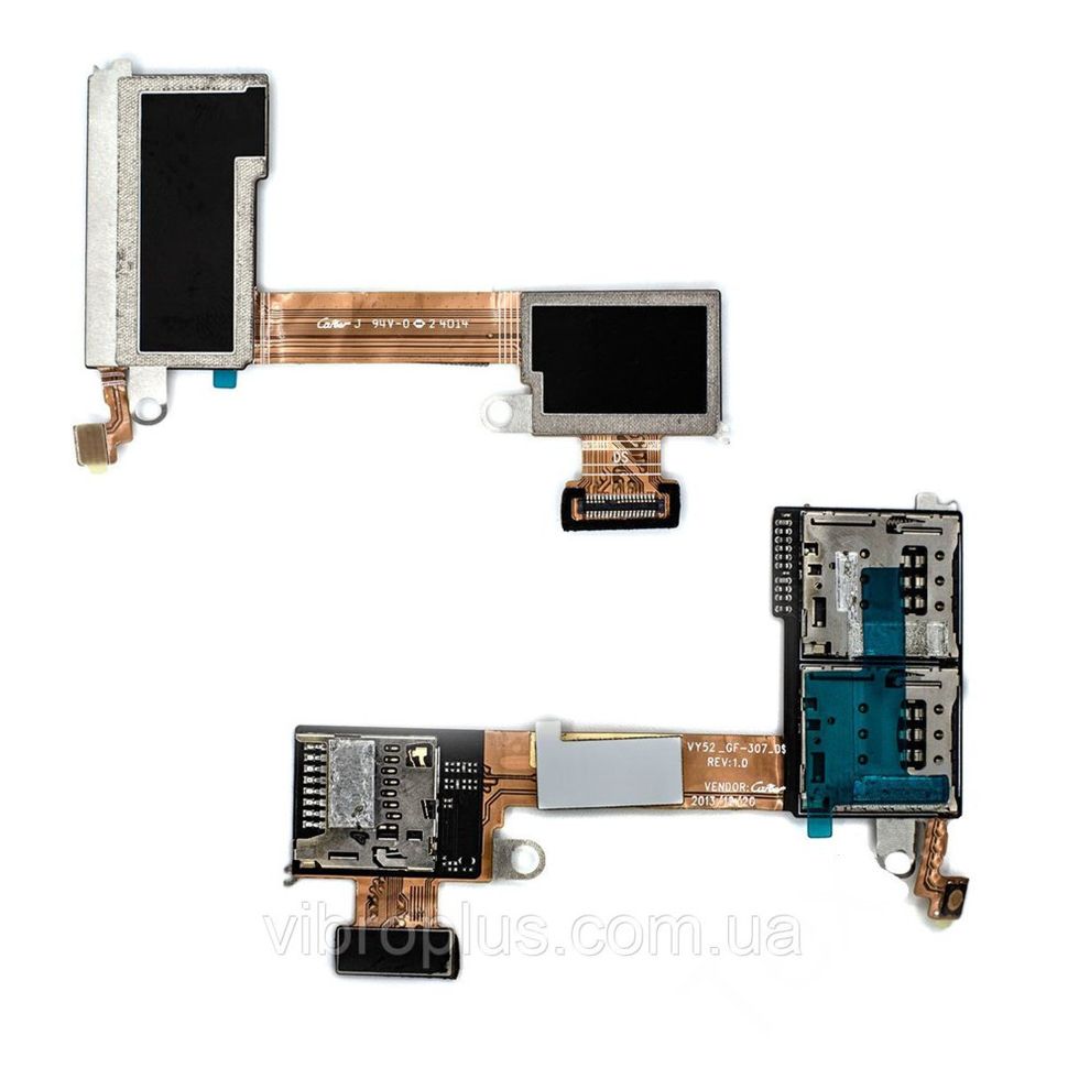 Шлейф Sony D2302 Xperia M2 Dual, з роз'ємом для Sim і карти пам'яті