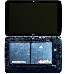 Дисплей (экран) 10.1” LG G Pad V700 с тачскрином и рамкой в сборе, черный