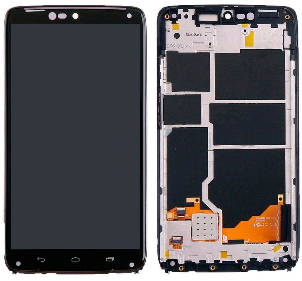 Дисплей (екран) Motorola XT1254 Droid Turbo, XT1225 з тачскріном і рамкою в зборі, чорний