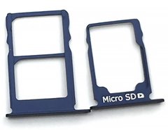 Лоток для Nokia 3.1 Dual Sim (TA-1049, TA-1057, TA-1063) держатель для двух SIM-карт и карты памяти, синий (2 шт.)