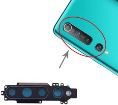 Скло камери Xiaomi Mi 10 (Mi10) з рамкою, чорне