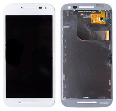 Дисплей (экран) Motorola XT1540 Moto G3, XT1541, XT1544, XT1548, XT1550 с тачскрином в сборе, белый