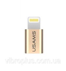 Переходник Usams micro USB to Lightning US-SJ014, золотистый