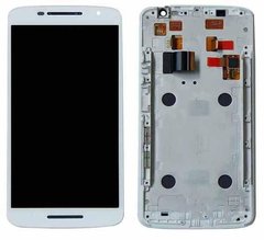 Дисплей (екран) Motorola XT1561 Moto X Play XT1562, XT1563, XT1565 Droid MAXX 2 з тачскріном і рамкою в зборі, білий