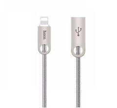 USB-кабель Hoco U8 Zinc Alloy Metal Lightning, сірий