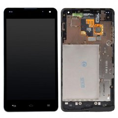 Дисплей (екран) LG Optimus G E975, E970, E971, E973, E976, F180K, F180L, F180S, LS970 ORIG з тачскріном і рамкою, чорний