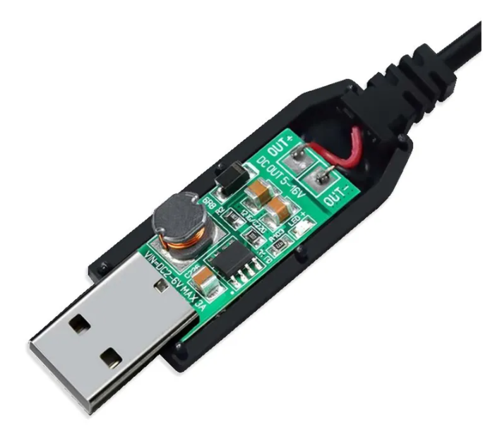 USB кабель для роутера / маршрутизатора с преобразованием напряжения с 5V на 9V 0.5А 5.5 х 2.1 мм DC