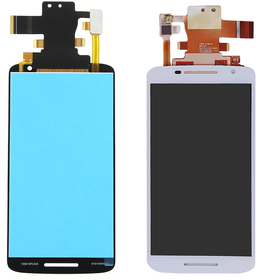Дисплей (экран) Motorola XT1561 Moto X Play, XT1562, XT1563, XT1564, XT1565 с тачскрином в сборе, белый