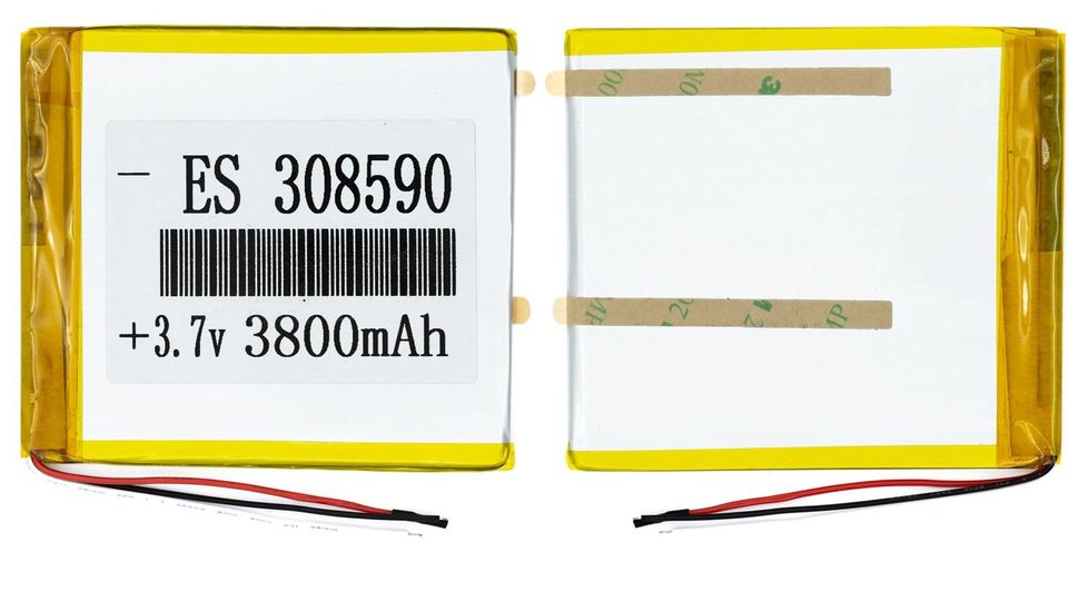 Универсальная аккумуляторная батарея (АКБ) 3pin, 3.0 X 85 X 90 мм (аналог: 308590), 3800 mAh