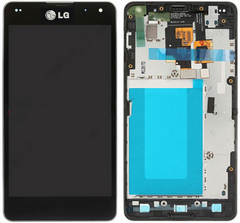 Дисплей (экран) LG E971 Optimus G, E973, E975, E976, E977, E987, F180 с тачскрином и рамкой в сборе, черный
