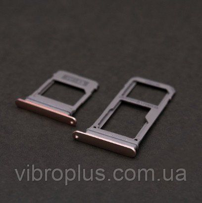 Лоток для Samsung A520F Galaxy A5 (2017) Dual SIM, тримач для SIM-карт і карти пам'яті, рожевий