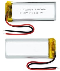 Универсальная аккумуляторная батарея (АКБ) 2pin, 10 X 20 X 50 мм (аналог: 102050), 1300 mAh