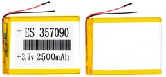 Универсальная аккумуляторная батарея (АКБ) 2pin, 3.5 x 70 x 90 мм (357090, 907035) для FreeMe X4 7", 2500 mAh
