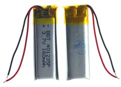 Універсальна акумуляторна батарея (АКБ) 2pin, 4.0 X 12 X 35 мм (401 235), 160 mAh
