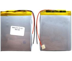 Универсальная аккумуляторная батарея (АКБ) 2pin, 3.0 X 70 X 92 мм (307092, 927030), 3500 mAh