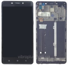 Дисплей (экран) Lenovo A5600 S8 play, A5860, A5890 с тачскрином и рамкой в сборе, черный