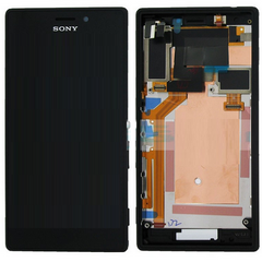 Дисплей (экран) Sony Xperia M2 Dual D2302, D2303, D2305, D2306 с тачскрином и рамкой в сборе, черный