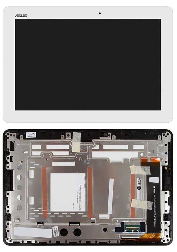 Дисплей (экран) Asus MeMO Pad 10 ME102A с тачскрином и рамкой в сборе, белый