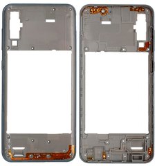 Середня частина корпусу для Samsung A505 Galaxy A50, A505F/DS, A505FM/DS, срібляста (біла)