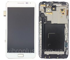 Дисплей (екран) Samsung N7000, i9220, Galaxy Note, Note 1 з тачскріном і рамкою в зборі ORIG, білий
