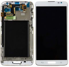 Дисплей (экран) LG D680 G Pro Lite, D682 G Pro Lite Dual с тачскрином и рамкой в сборе, белый