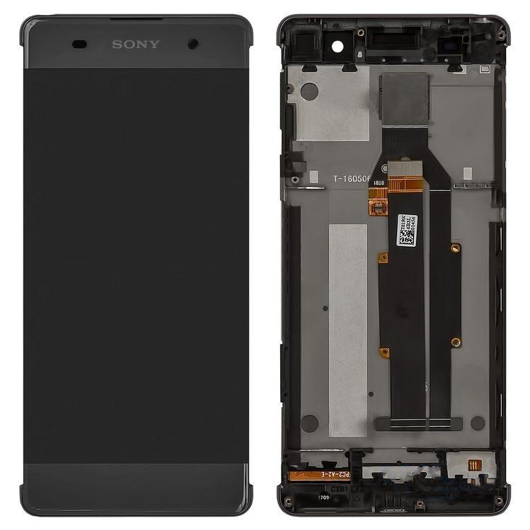 Дисплей (экран) Sony F3111 Xperia XA, F3112, F3113, F3115, F3116 с тачскрином и рамкой в сборе ORIG, серый (черный)