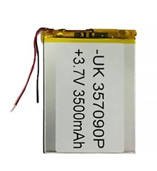 Универсальная аккумуляторная батарея (АКБ) 2pin, 3.5 x 70 x 92 мм (357092, 927035), 3500 mAh