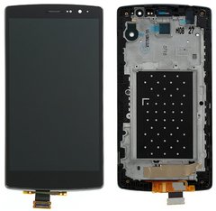 Дисплей (экран) LG G4s H734 Dual, H735, H736 с тачскрином и рамкой в сборе, черный