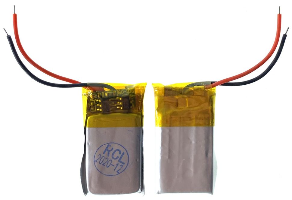 Универсальная аккумуляторная батарея (АКБ) 2pin, 2.7 X 12 X 23 мм (271223, 231227), 150 mAh