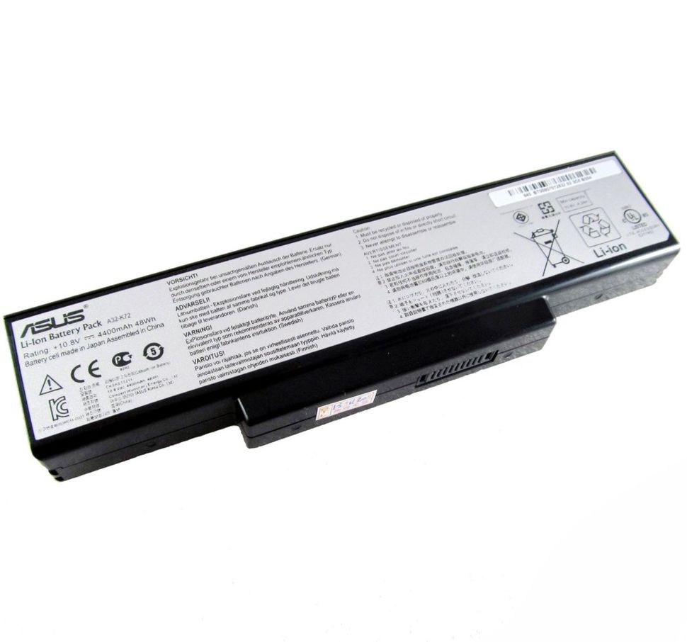 Аккумуляторная батарея (АКБ) Asus A32-K72, A32-N71 для A72, K72, K73, N71, N73, X77, 11.1V, 4400mAh