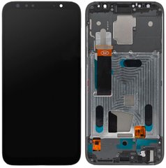 Дисплей (экран) Meizu 16 TFT с тачскрином и рамкой в сборе, черный